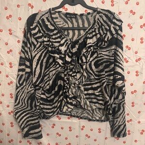 Miss Sassy Y2k Zebra Print Blouse